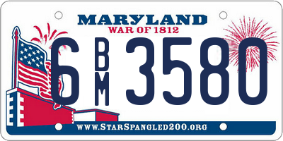 MD license plate 6BM3580