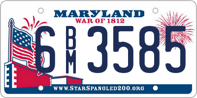 MD license plate 6BM3585