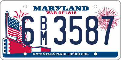 MD license plate 6BM3587