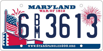 MD license plate 6BM3613