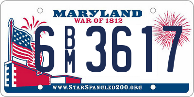 MD license plate 6BM3617