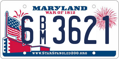 MD license plate 6BM3621