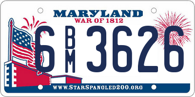 MD license plate 6BM3626