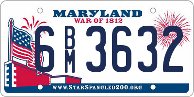 MD license plate 6BM3632