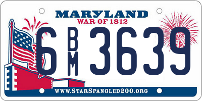 MD license plate 6BM3639