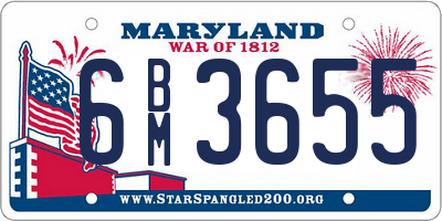 MD license plate 6BM3655