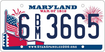 MD license plate 6BM3665