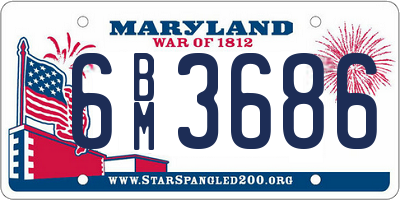 MD license plate 6BM3686