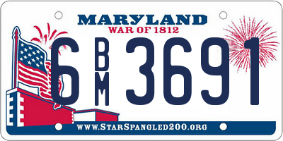 MD license plate 6BM3691