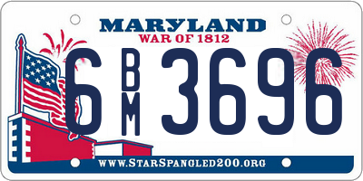 MD license plate 6BM3696
