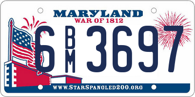MD license plate 6BM3697