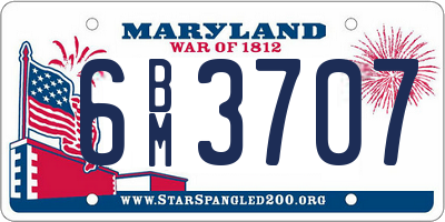 MD license plate 6BM3707