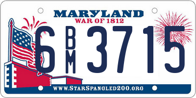 MD license plate 6BM3715