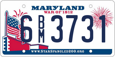 MD license plate 6BM3731