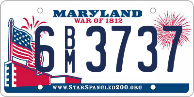 MD license plate 6BM3737