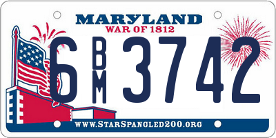 MD license plate 6BM3742