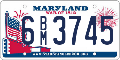 MD license plate 6BM3745