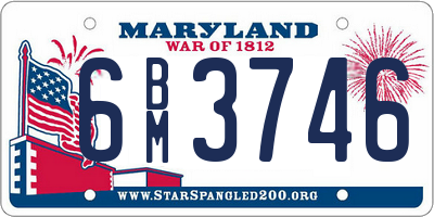 MD license plate 6BM3746
