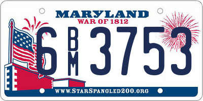 MD license plate 6BM3753