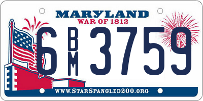 MD license plate 6BM3759