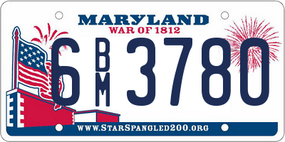 MD license plate 6BM3780