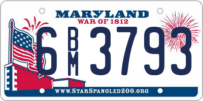 MD license plate 6BM3793