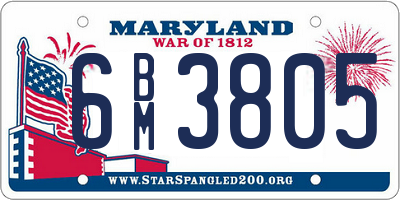 MD license plate 6BM3805