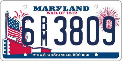 MD license plate 6BM3809
