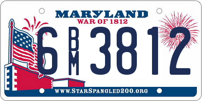 MD license plate 6BM3812