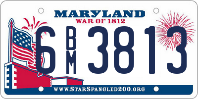 MD license plate 6BM3813