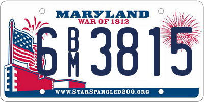 MD license plate 6BM3815