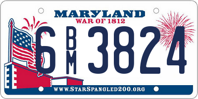 MD license plate 6BM3824
