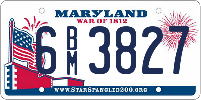 MD license plate 6BM3827
