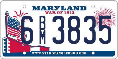 MD license plate 6BM3835