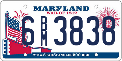 MD license plate 6BM3838