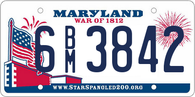 MD license plate 6BM3842