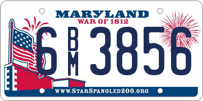 MD license plate 6BM3856