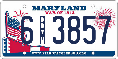 MD license plate 6BM3857