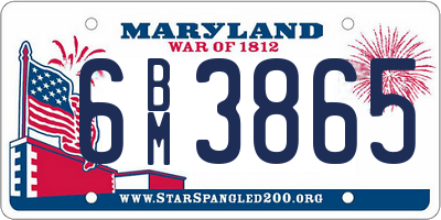 MD license plate 6BM3865