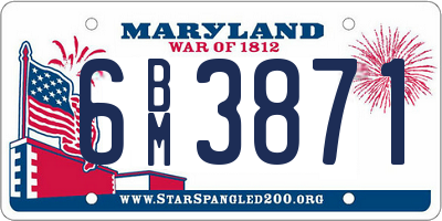 MD license plate 6BM3871