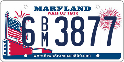 MD license plate 6BM3877