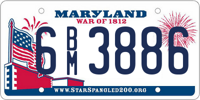 MD license plate 6BM3886