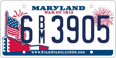 MD license plate 6BM3905