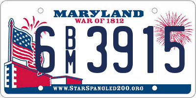 MD license plate 6BM3915
