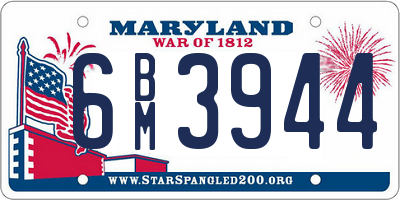 MD license plate 6BM3944