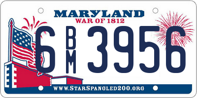 MD license plate 6BM3956