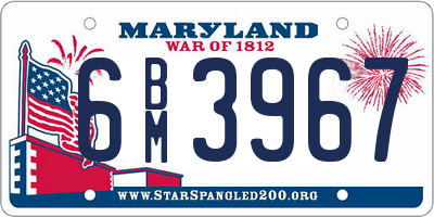 MD license plate 6BM3967