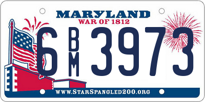 MD license plate 6BM3973