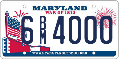 MD license plate 6BM4000