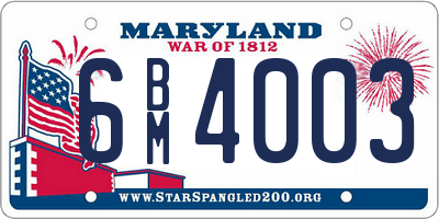 MD license plate 6BM4003